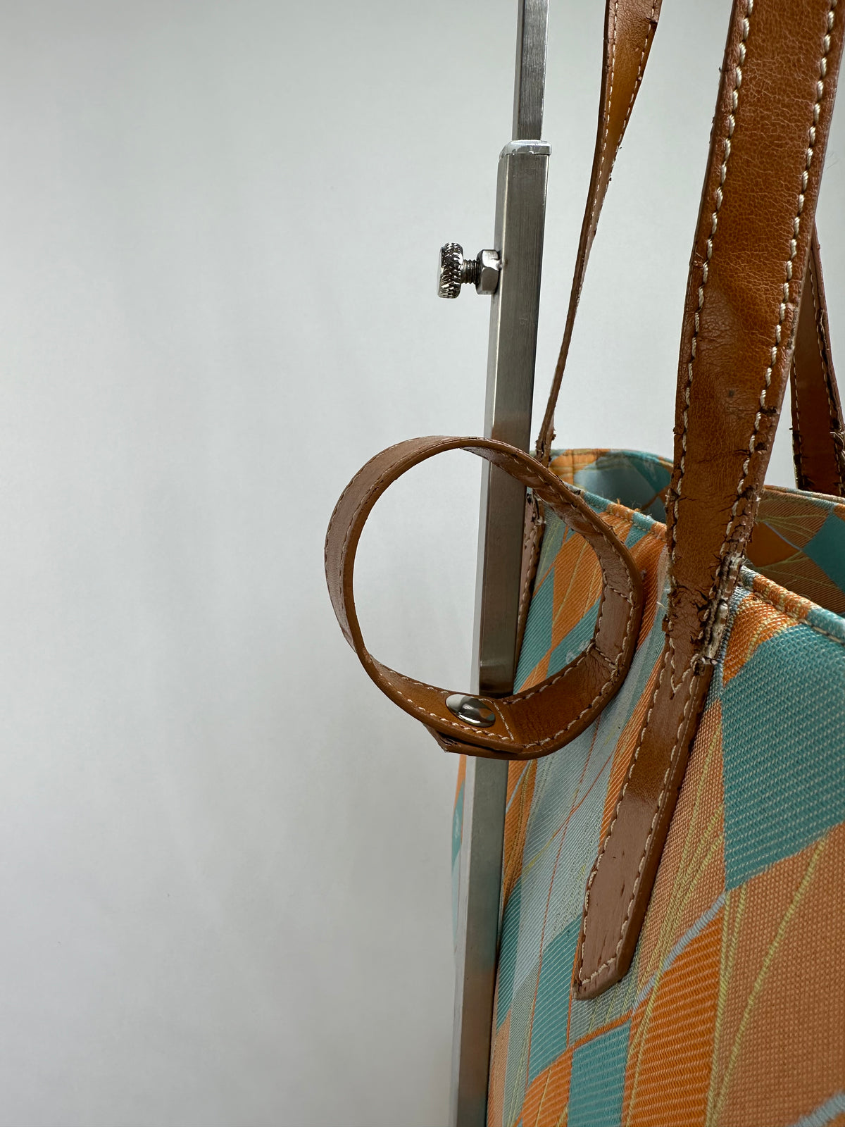 Vintage Vivienne Westwood Argyle Print Tote Early 2000s Multicolor