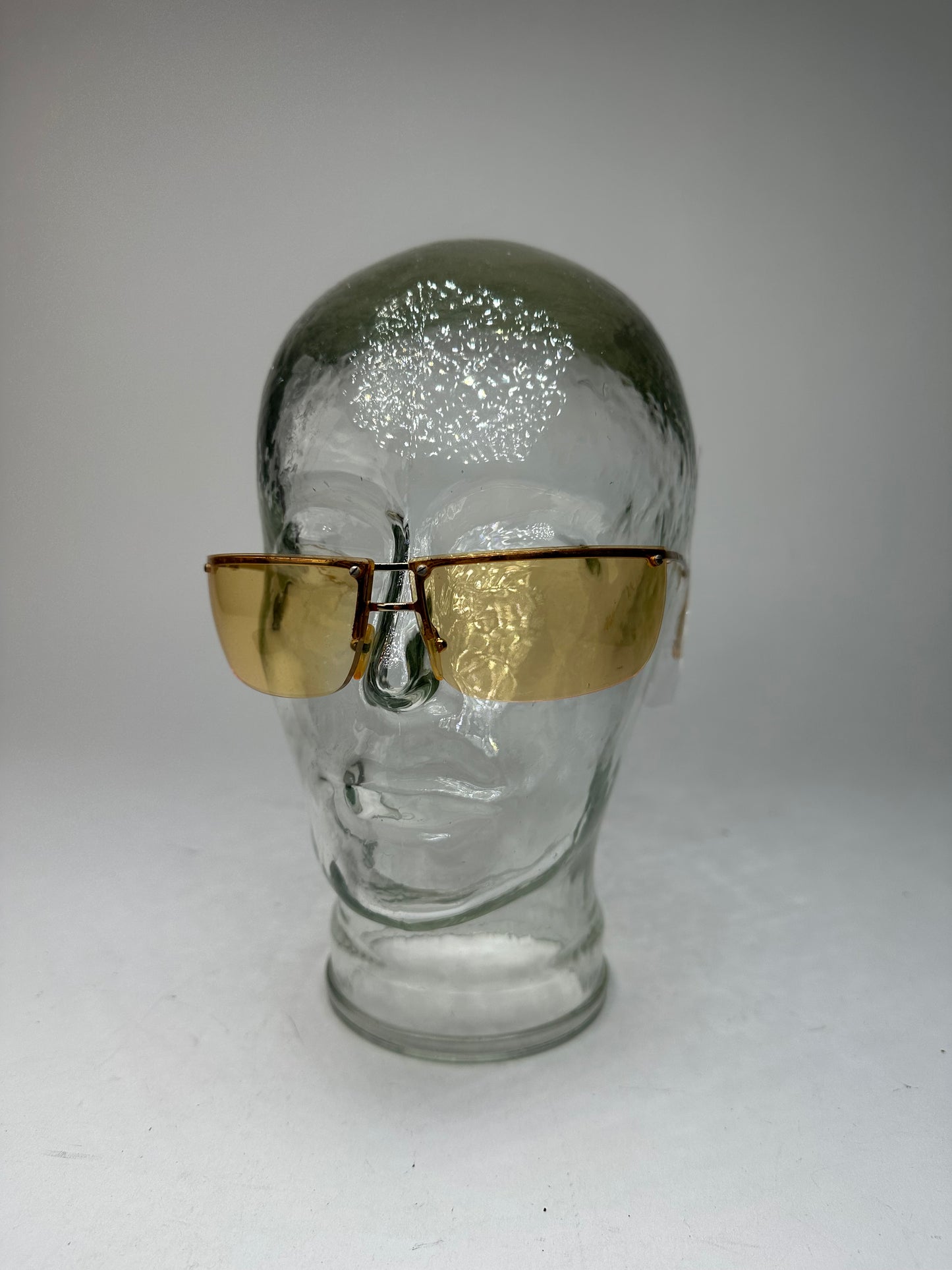 Vintage Gucci Rimless Sunglasses Gold Yellow