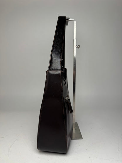 Vintage Courreges Leather Handbag Brown