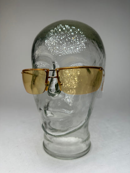 Vintage Gucci Rimless Sunglasses Gold Yellow