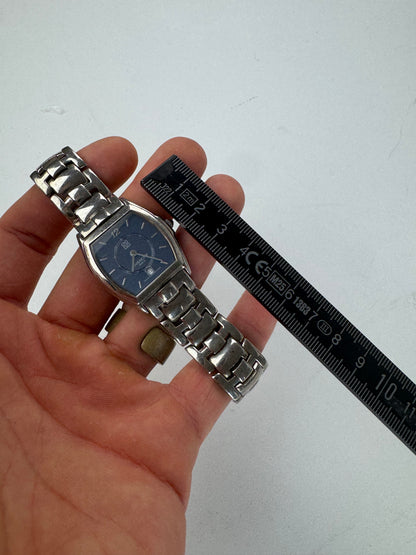 Vintage Givenchy Quartz Watch Silver Navy