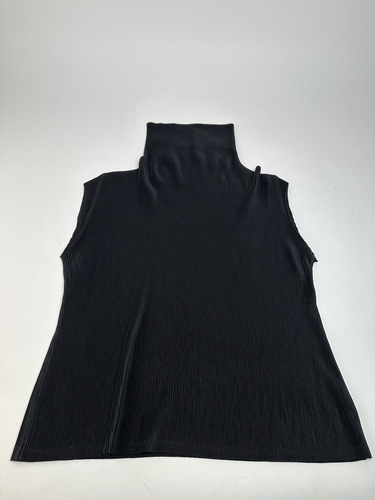 Vintage Issey Miyake Pleats Please Plissé Sleeveless High Neck Top Black M