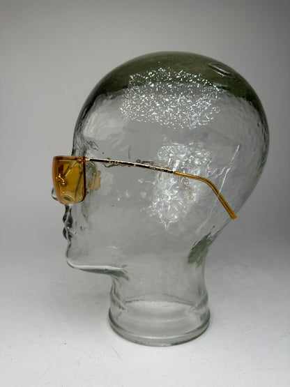 Vintage Gucci Rimless Sunglasses Gold Yellow