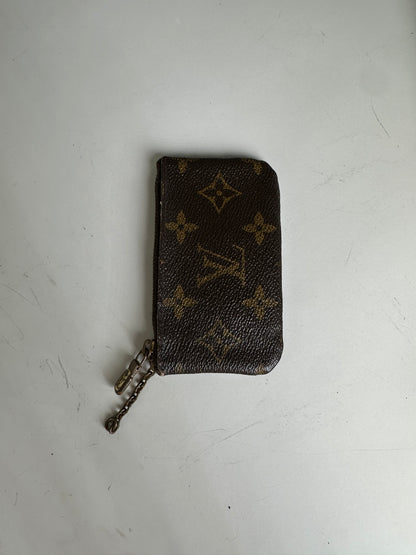 Vintage Louis Vuitton Monogram Canvas Coin Purse Brown Gold
