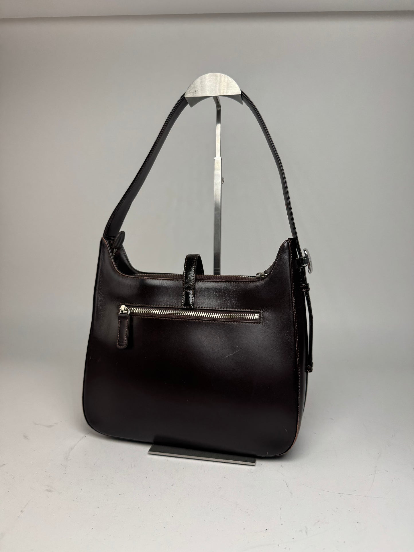 Vintage Courreges Leather Handbag Brown