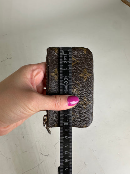 Vintage Louis Vuitton Monogram Canvas Coin Purse Brown Gold