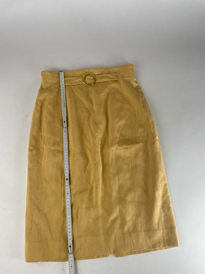 Vintage Celine Paris Skirt Yellow 38/M