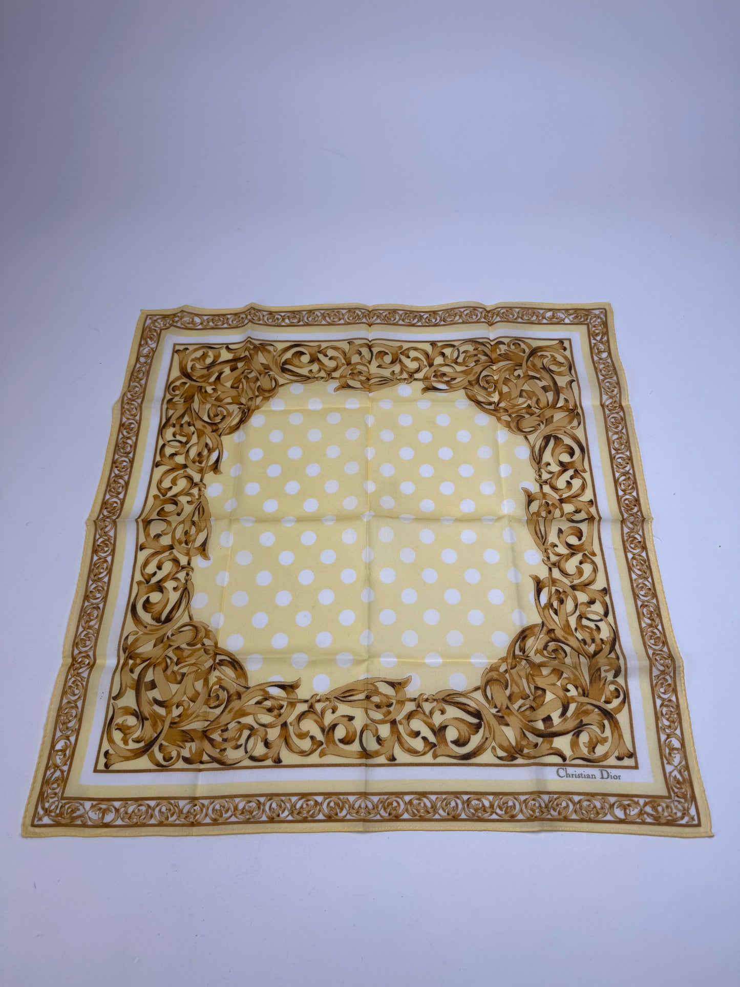 Vintage Dior Baroque Scarf White Gold