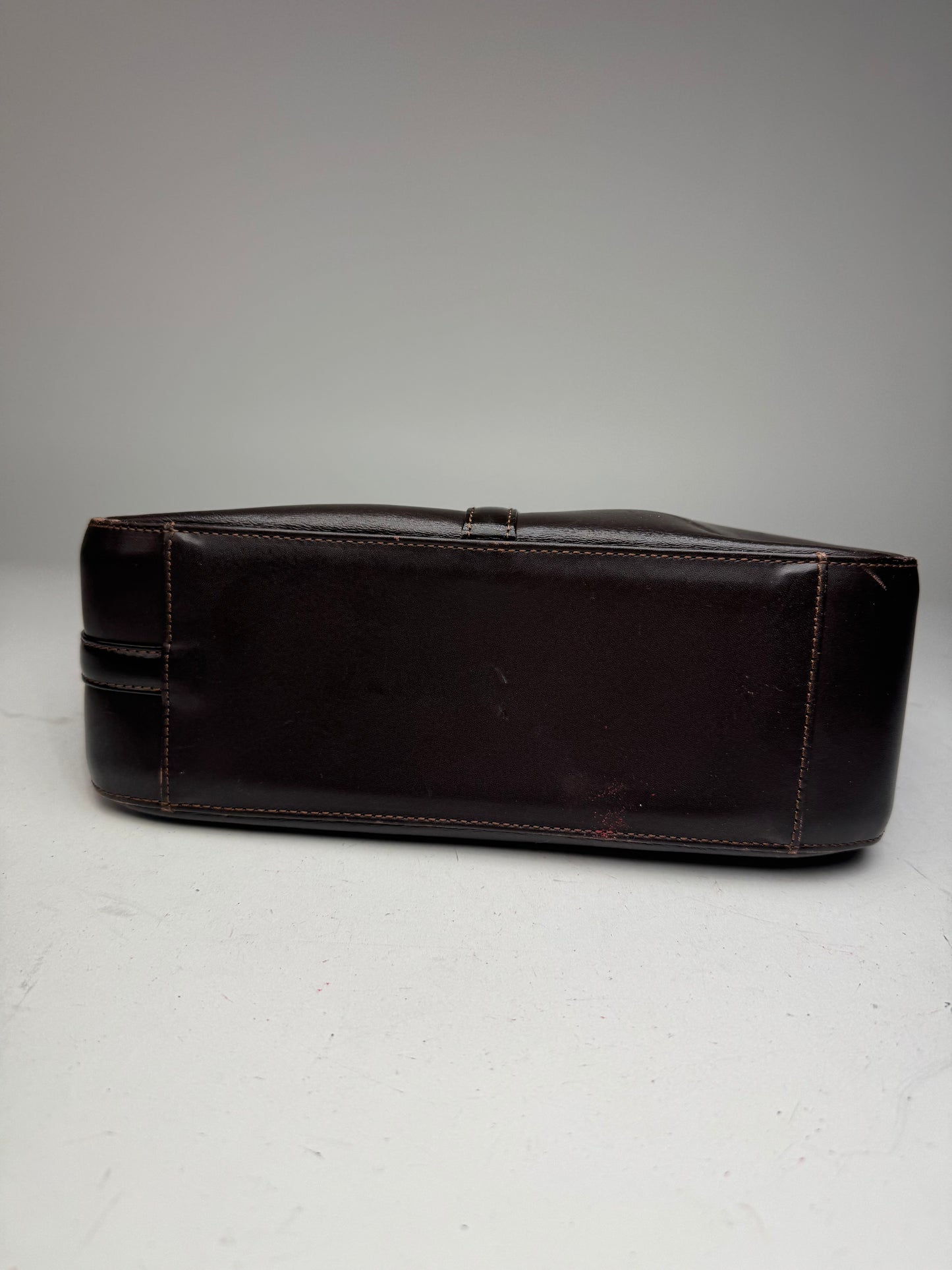 Vintage Courreges Leather Handbag Brown