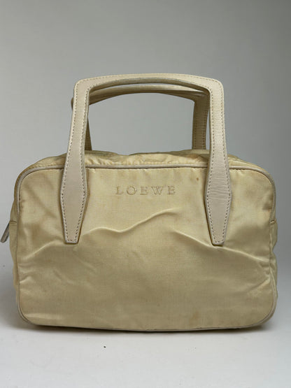 Vintage Loewe Bifold Bag Cream Silver Late 1990s
