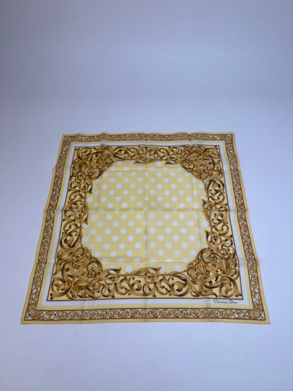 Vintage Dior Baroque Scarf White Gold