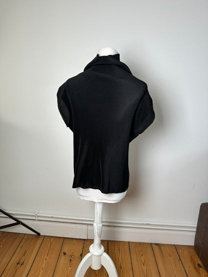 Vintage Issey Miyake Pleats Please Plissé Sleeveless High Neck Top Black M