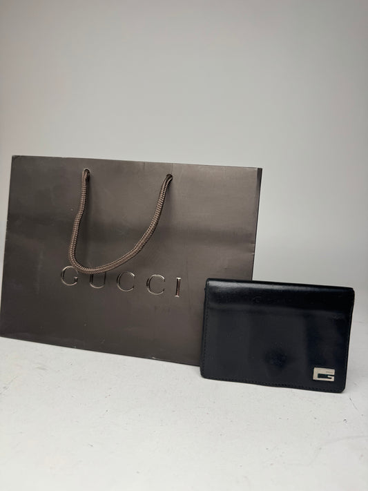 Vintage Gucci Leather Card Holder Black