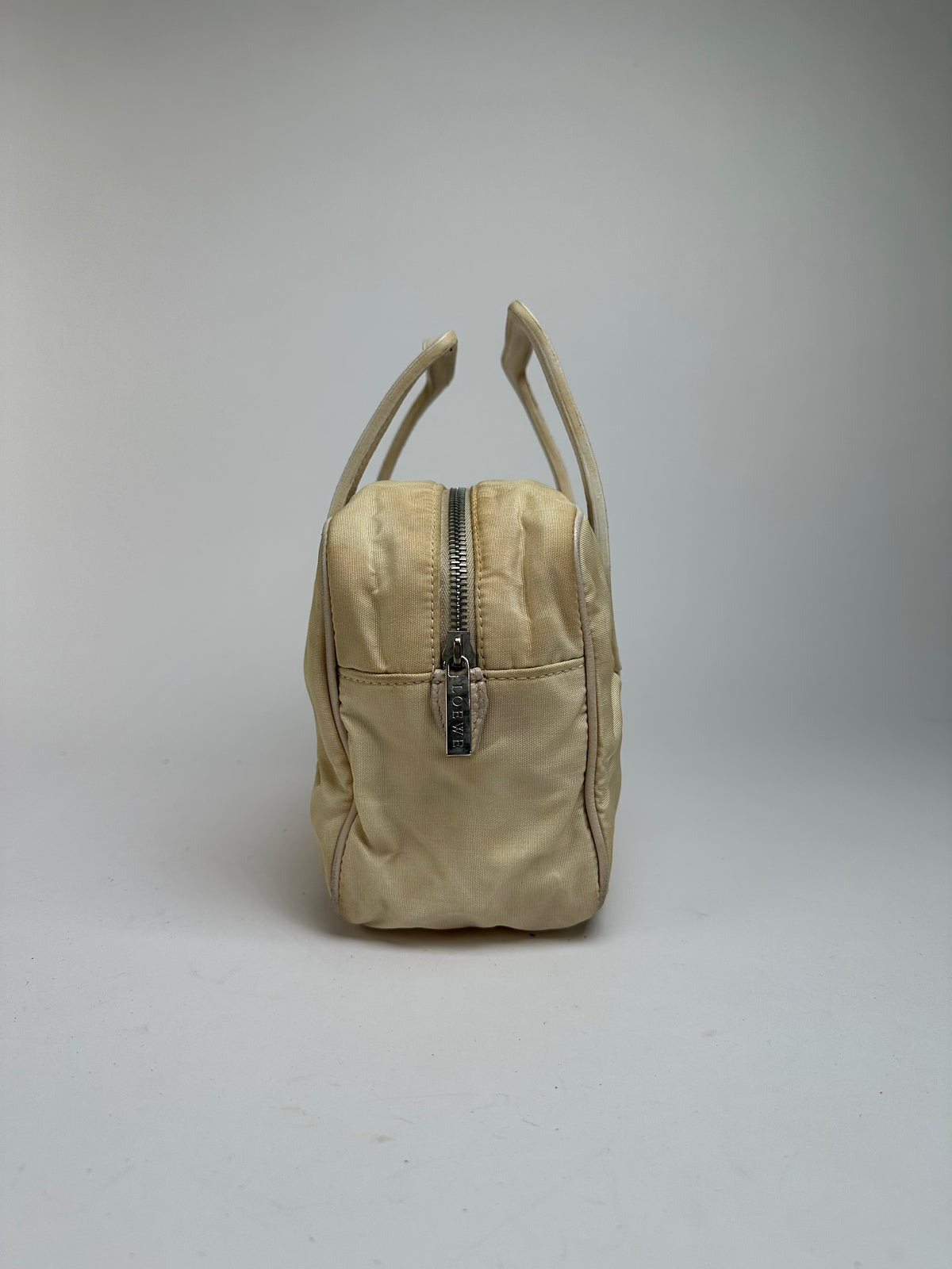 Vintage Loewe Bifold Bag Cream Silver Late 1990s