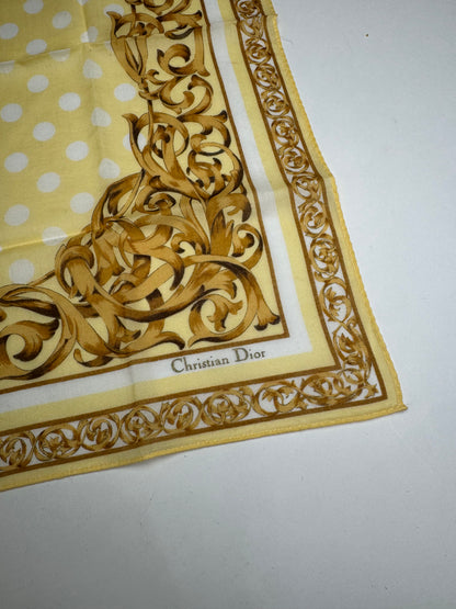 Vintage Dior Baroque Scarf White Gold