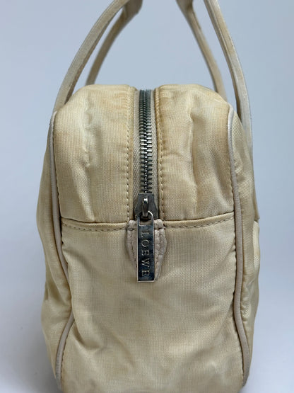 Vintage Loewe Bifold Bag Cream Silver Late 1990s