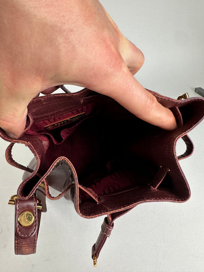 Vintage Cartier Must de Cartier Sac Seau Leather Bucket Bag Bordeaux