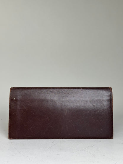 Vintage Saint Laurent Grained Leather Wallet Brown