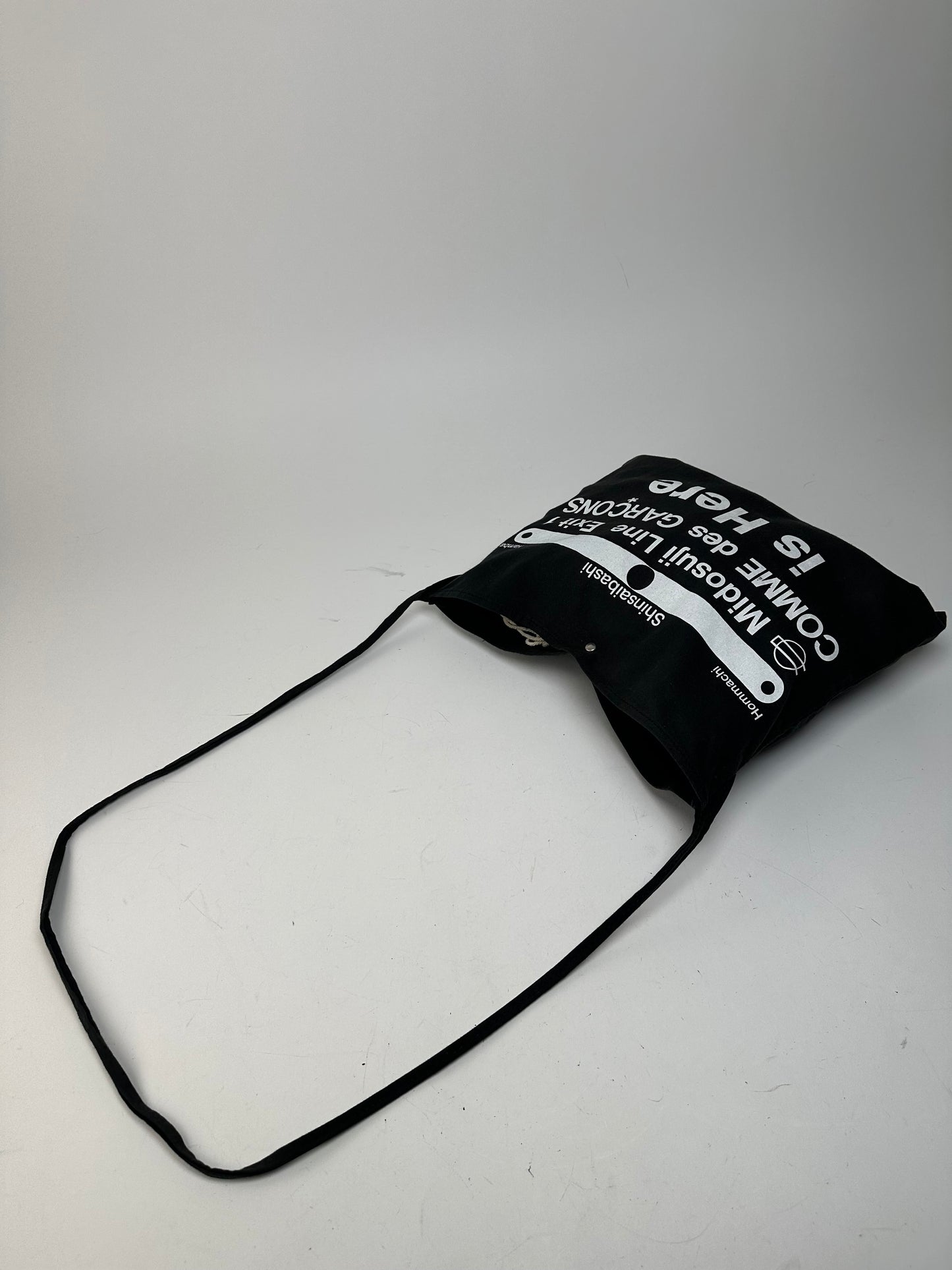 Vintage Comme Des Garçons Canvas Shoulder Bag Black White