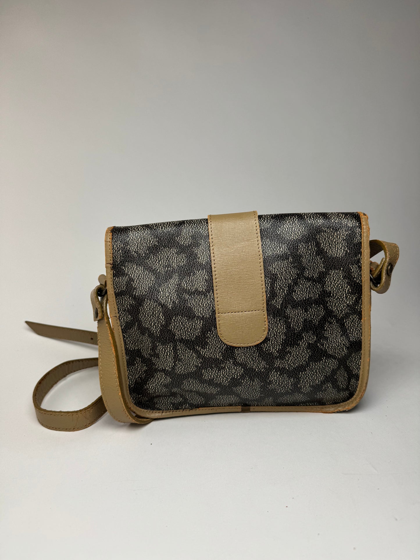 Sac vintage Yves Saint Laurent en cuir gris marron