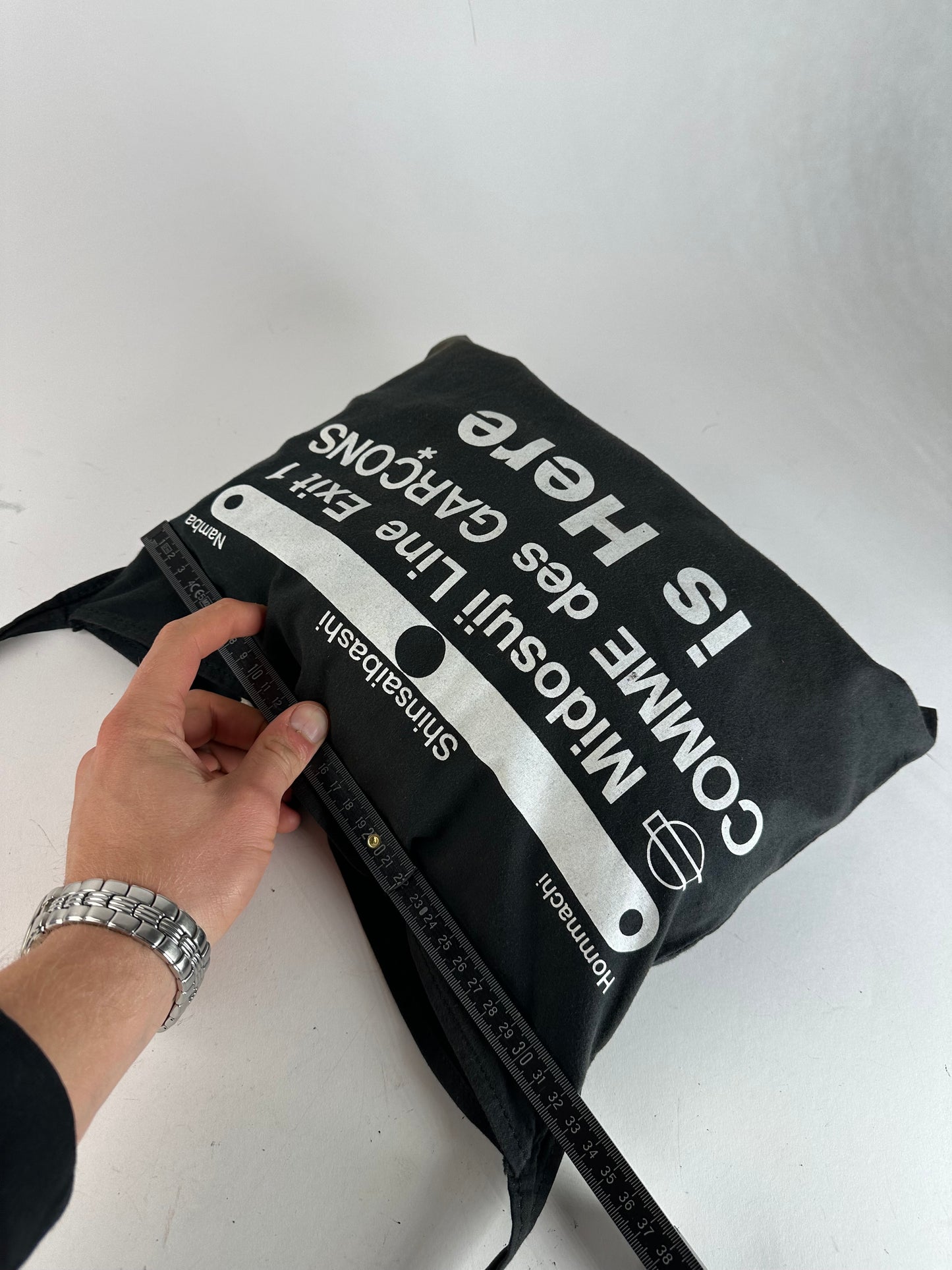 Vintage Comme Des Garçons Canvas Shoulder Bag Black White