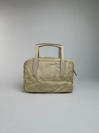 Vintage Loewe Bifold Bag Cream Silver Late 1990s