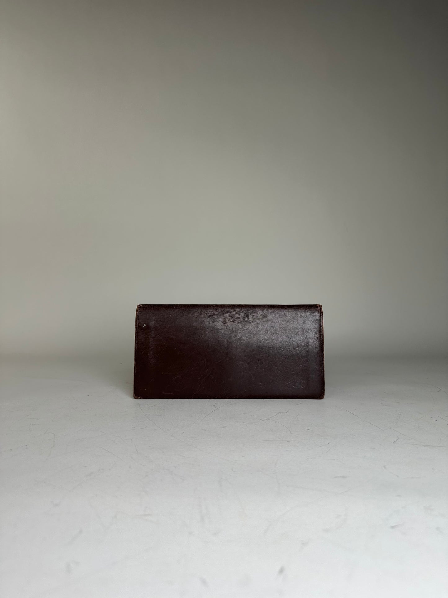 Vintage Saint Laurent Grained Leather Wallet Brown
