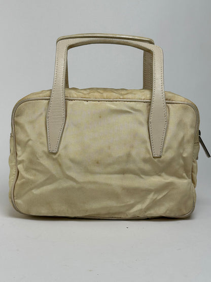 Vintage Loewe Bifold Bag Cream Silver Late 1990s