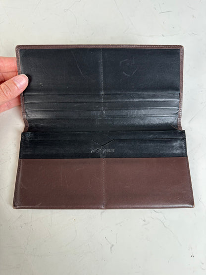 Vintage Saint Laurent Grained Leather Wallet Brown