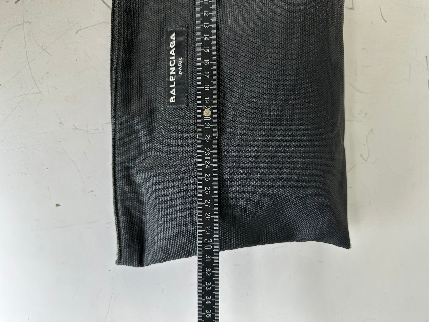 Vintage Balenciaga Technical Fabric Cosmetic Pouch Black Silver