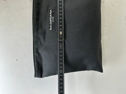 Vintage Balenciaga Technical Fabric Cosmetic Pouch Black Silver