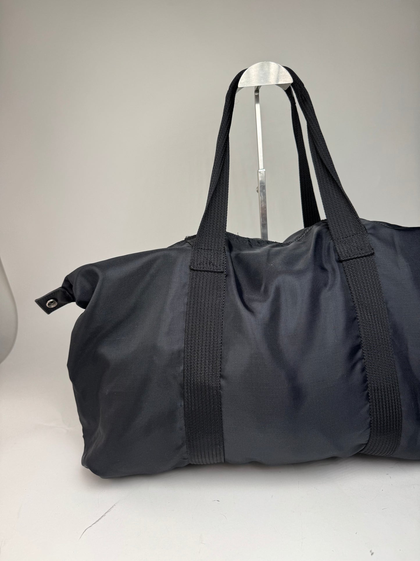 Vintage Courreges Polyester Duffel Bag Black