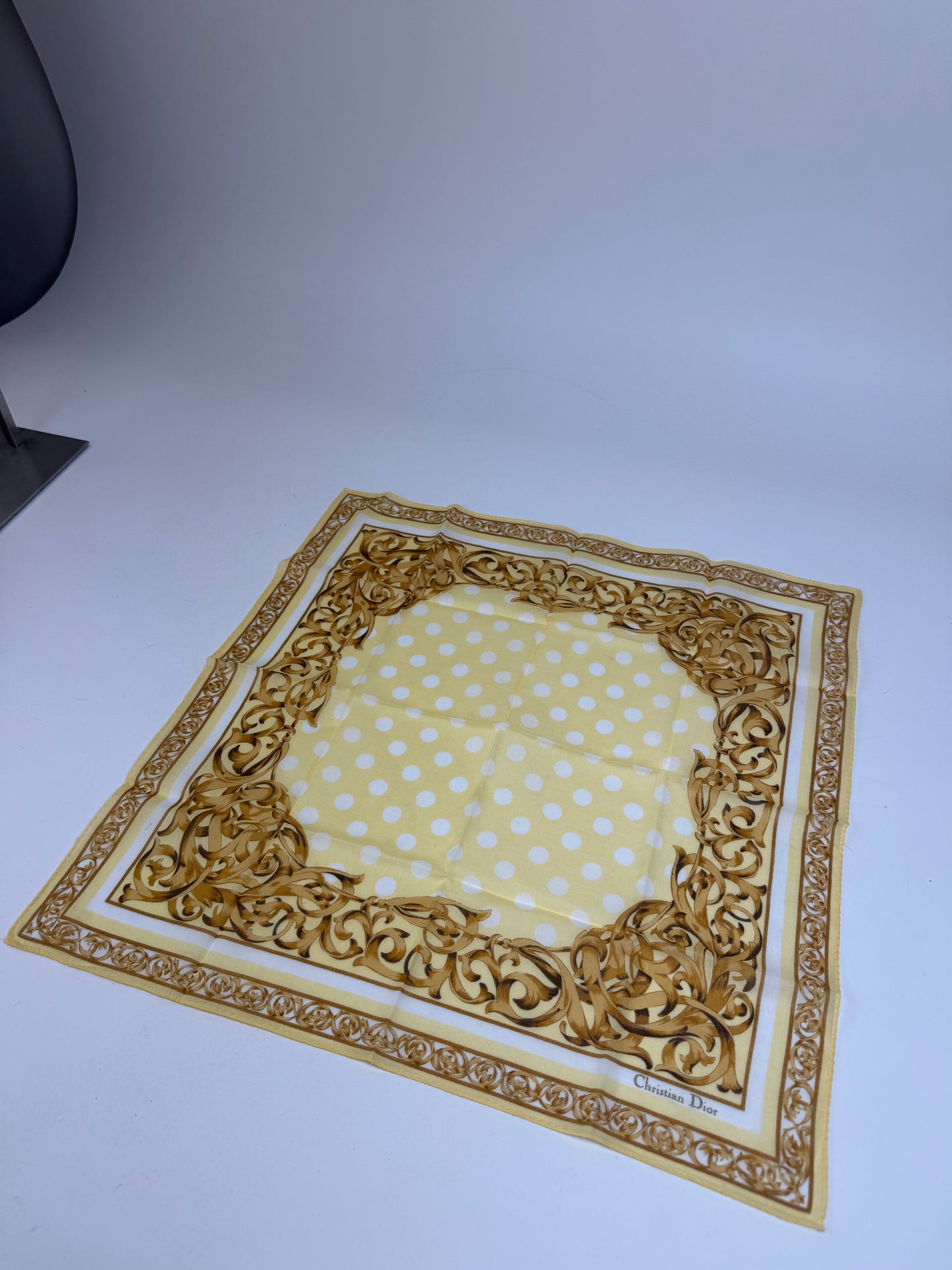 Vintage Dior Baroque Scarf White Gold