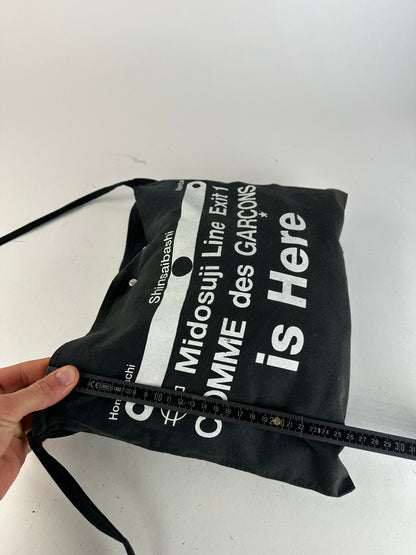 Vintage Comme Des Garçons Canvas Shoulder Bag Black White