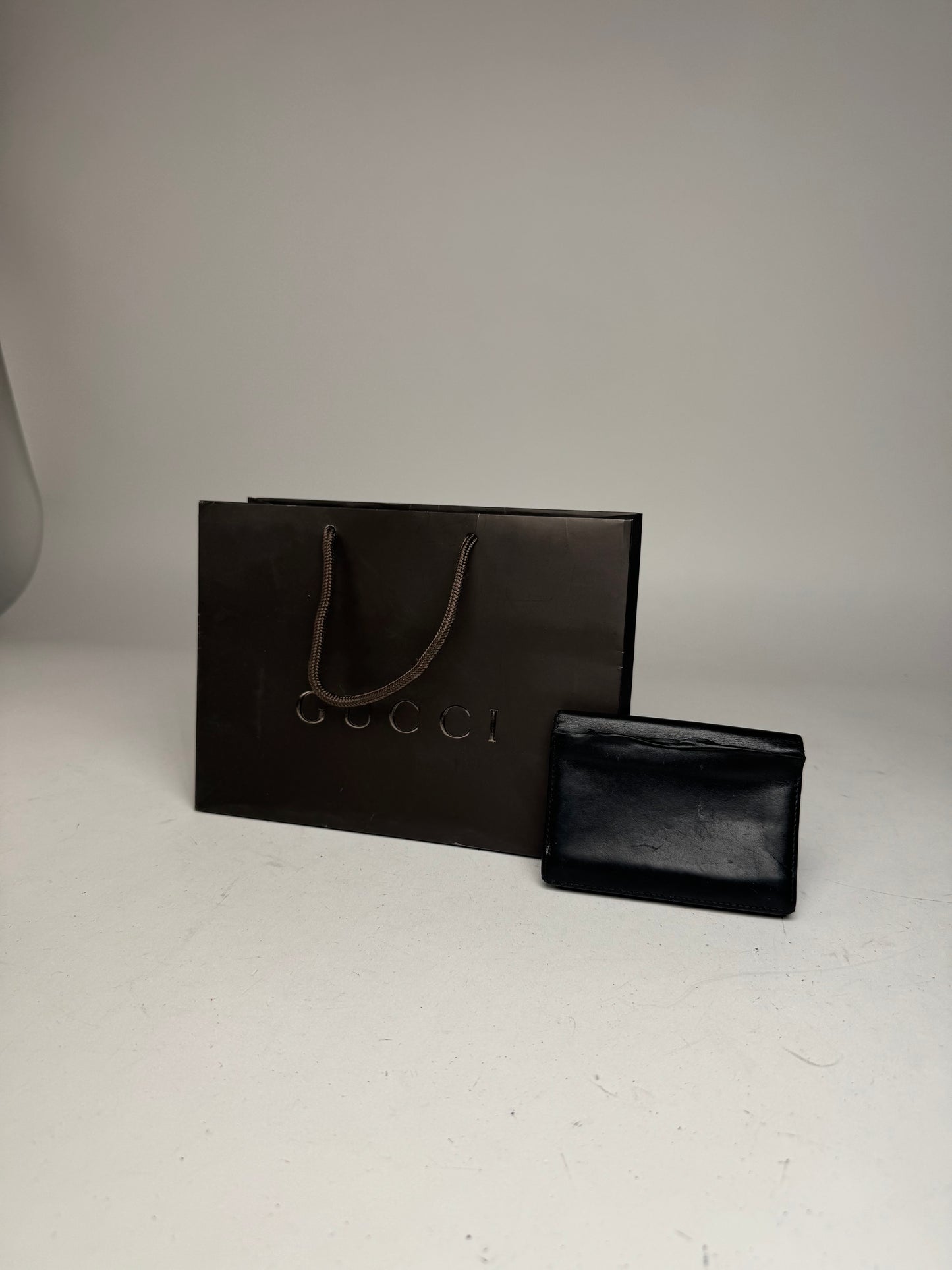 Vintage Gucci Leather Card Holder Black