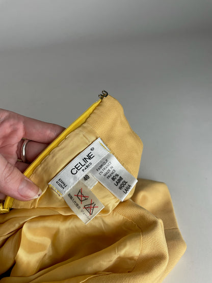 Vintage Celine Paris Skirt Yellow 38/M