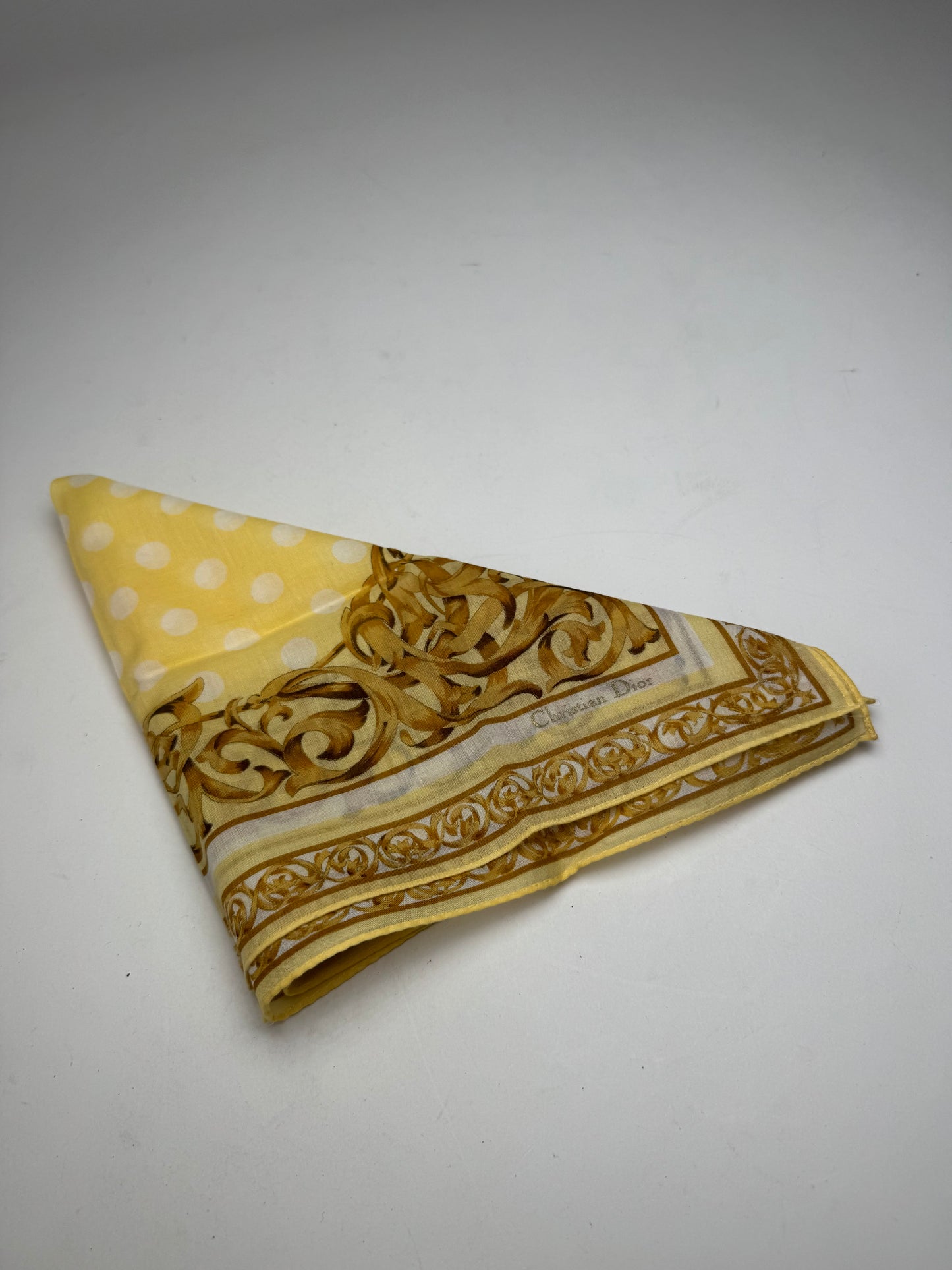 Vintage Dior Baroque Scarf White Gold