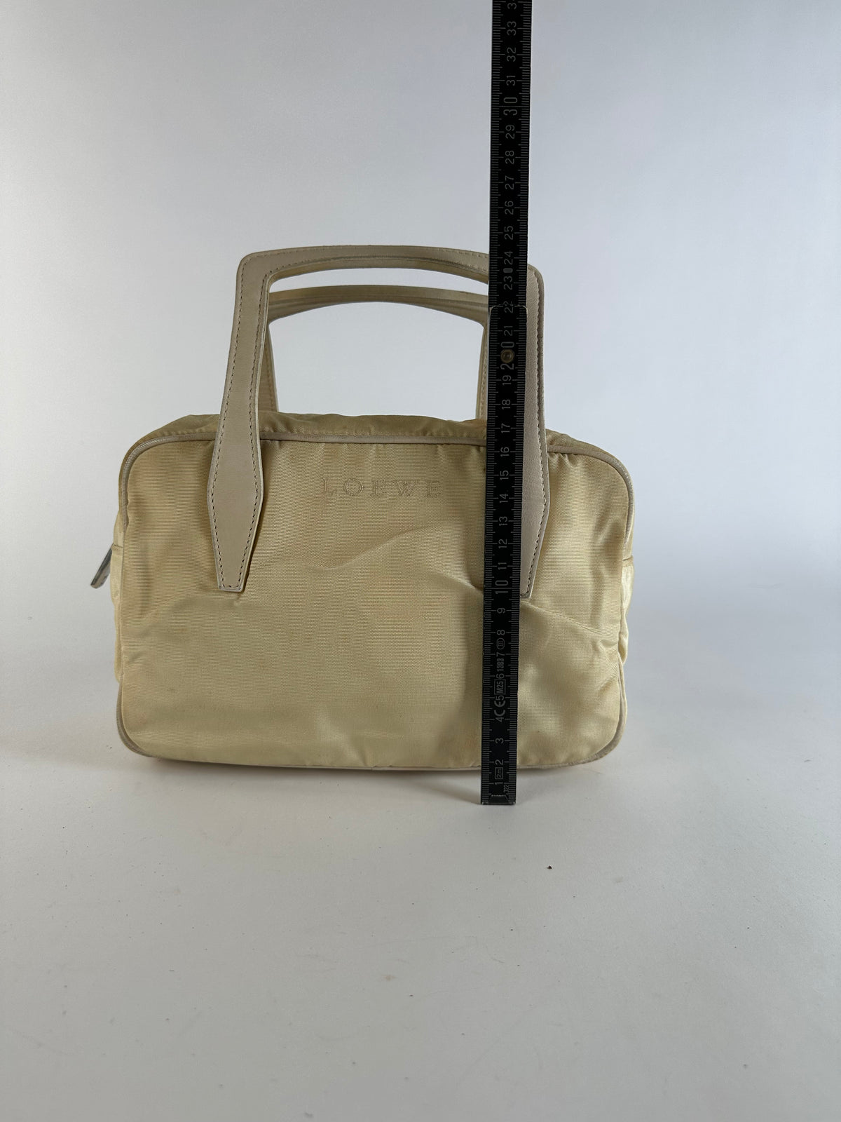 Vintage Loewe Bifold Bag Cream Silver Late 1990s