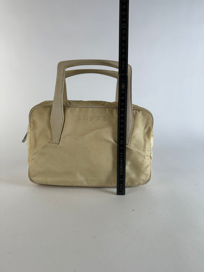 Vintage Loewe Bifold Bag Cream Silver Late 1990s