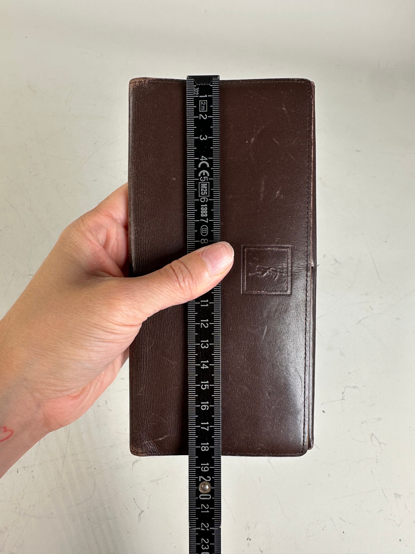 Vintage Saint Laurent Grained Leather Wallet Brown