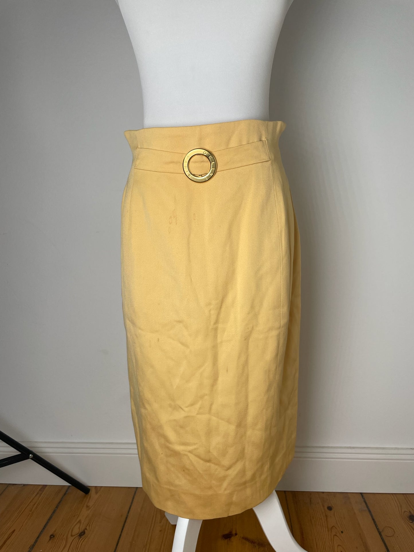 Vintage Celine Paris Skirt Yellow 38/M