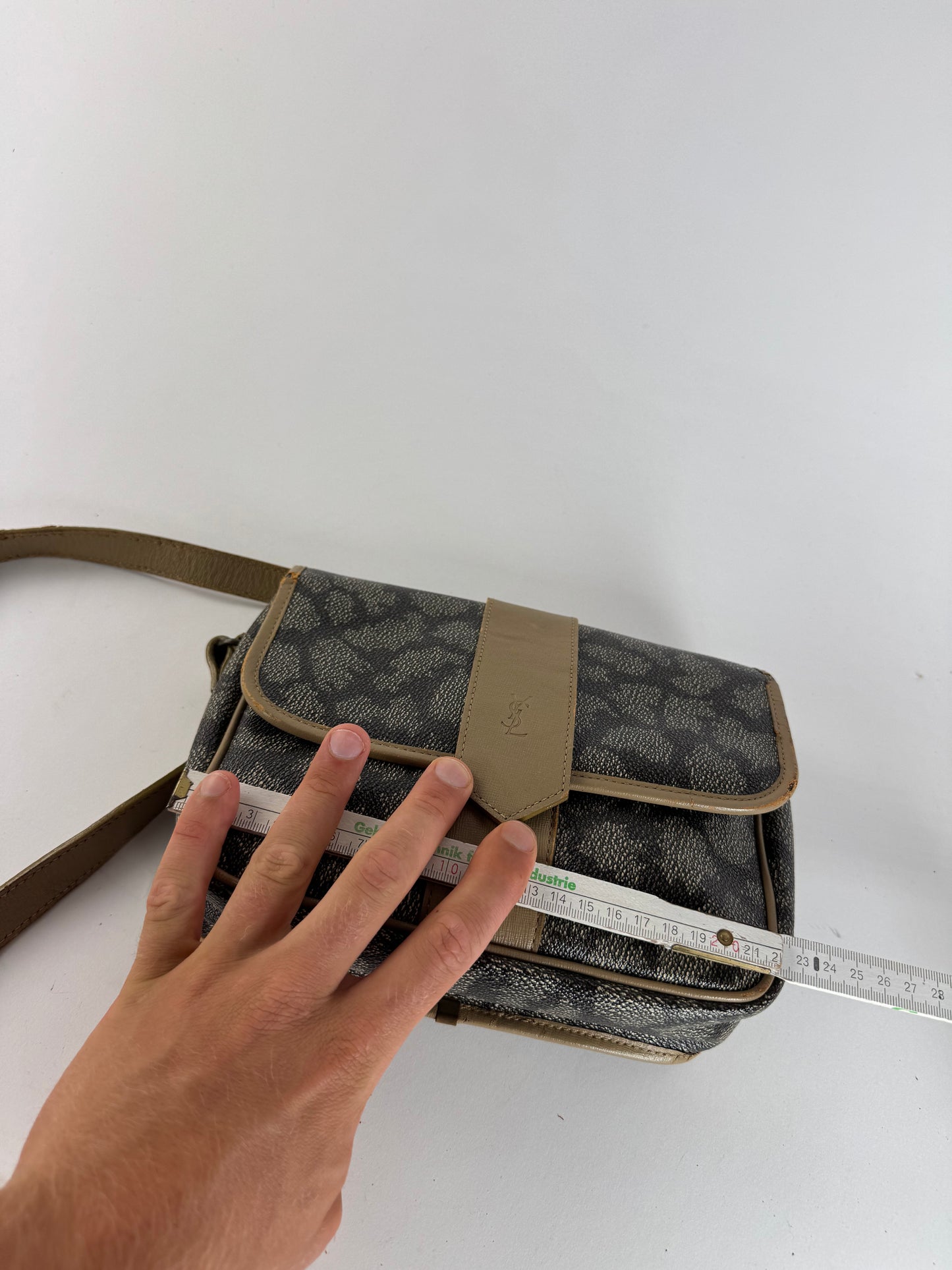 Sac vintage Yves Saint Laurent en cuir gris marron