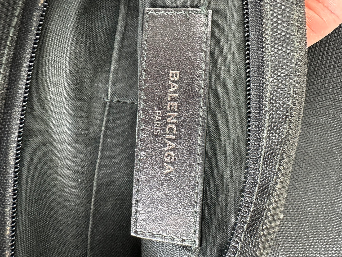 Vintage Balenciaga Technical Fabric Cosmetic Pouch Black Silver