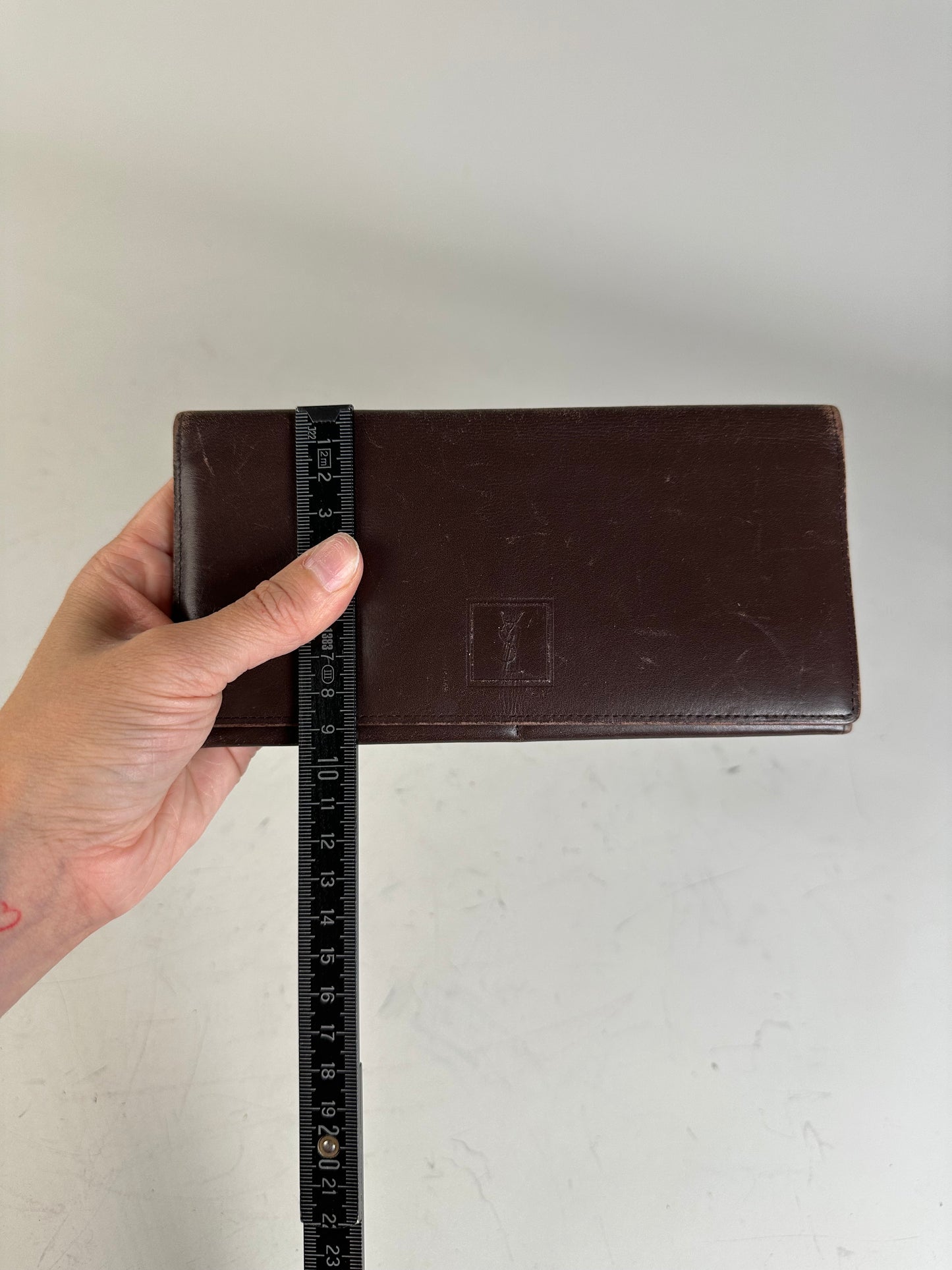Vintage Saint Laurent Grained Leather Wallet Brown