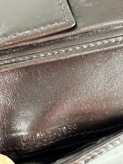 Vintage Flapable Gucci monogram Wallet beige Brown