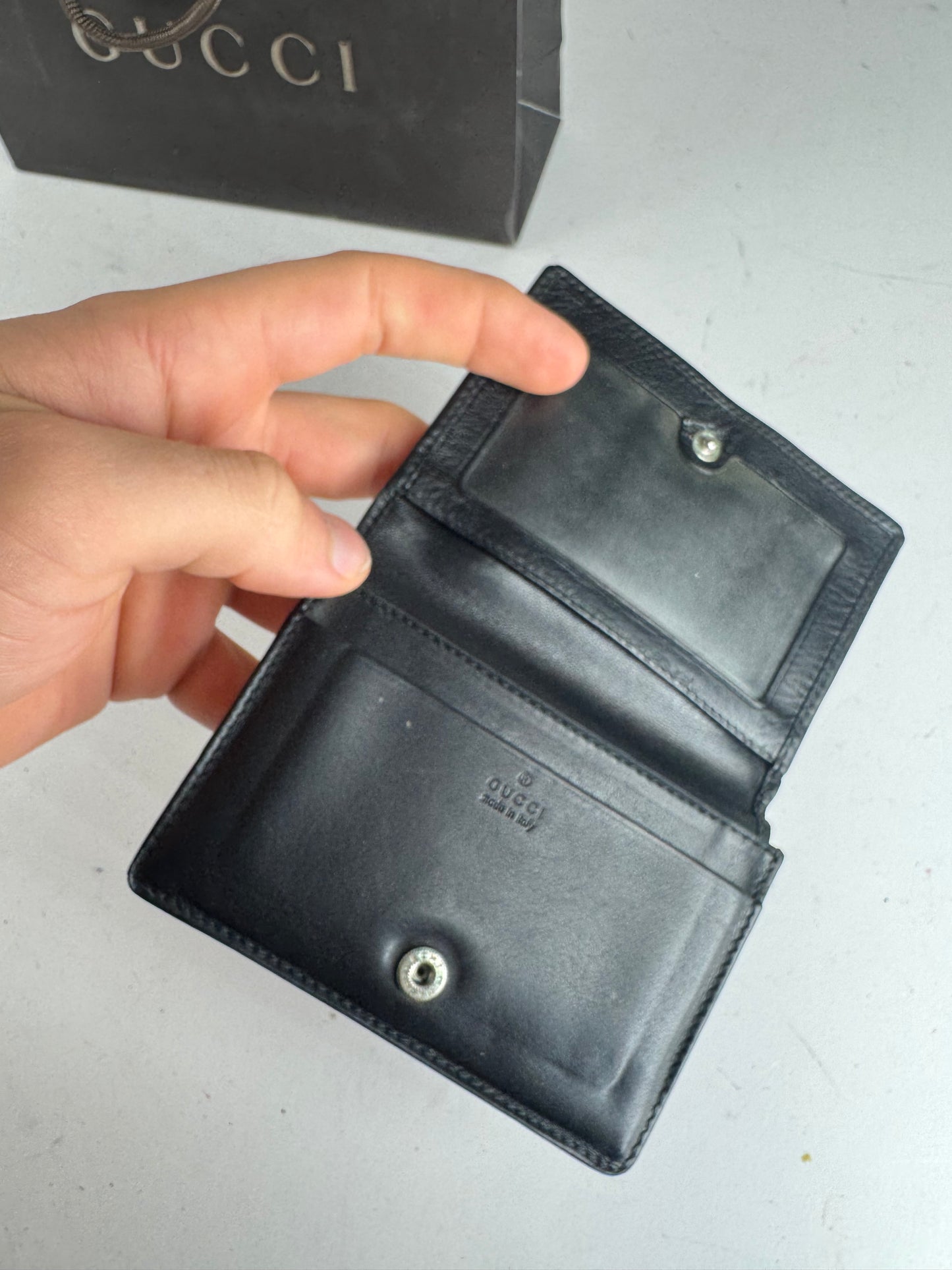 Vintage Gucci Leather Card Holder Black