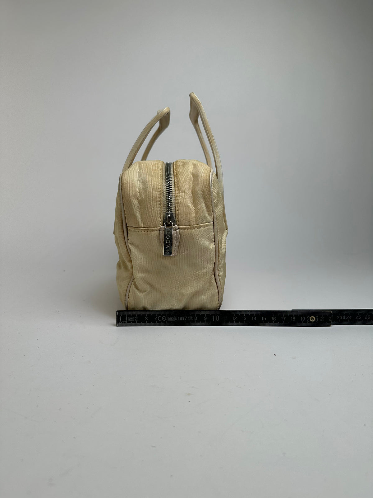 Vintage Loewe Bifold Bag Cream Silver Late 1990s
