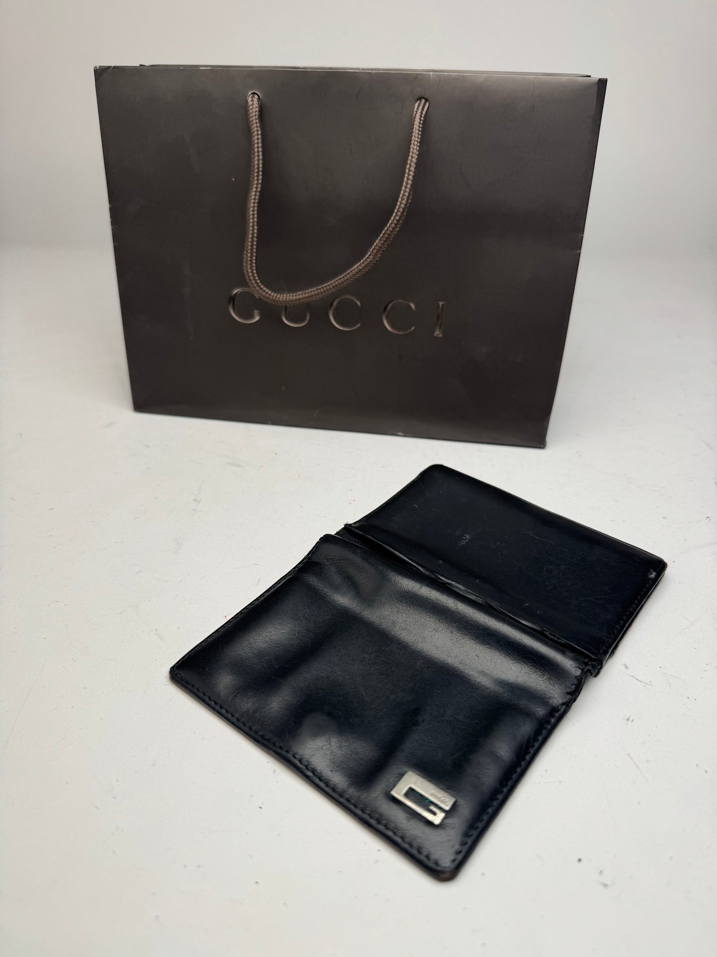 Vintage Gucci Leather Card Holder Black