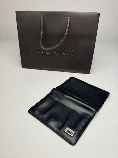Vintage Gucci Leather Card Holder Black