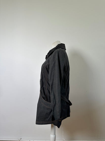 Vintage Kansai Yamamoto Denim Nylon Jacket Dark Grey Black M